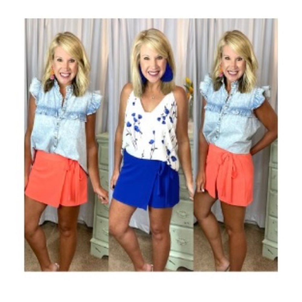 Coral Side Wrap Skort